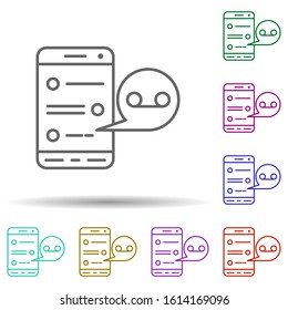 Voice message, communication in multi color style icon. Simple thin line, outline vector of communication icons for ui and ux, website or mobile application