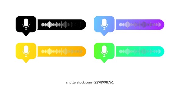 Un mensaje de voz. Icono plano, color, mensaje de voz. Iconos vectores.