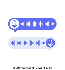 Voice message icon, audio note vector