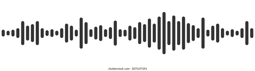 Icono de mensaje de voz. Ilustración de ondas de audio. Concepto de chat móvil en estilo vectorial plano.