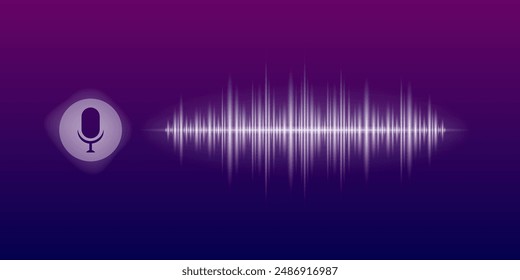 Voice message icon. Microphone icon. Flat style. Vector illustration.
