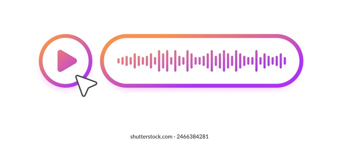 Voice Message Icon. Play button. Flat Style. Vector icon