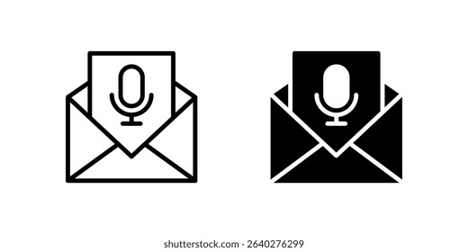 Voice Message Icon Set. A black icon of a voice message symbol, representing audio communication.