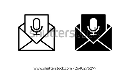 Voice Message Icon Set. A black icon of a voice message symbol, representing audio communication.