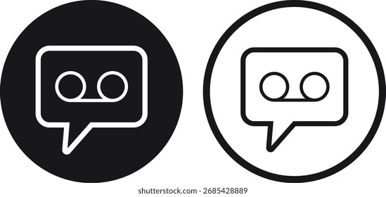 Voice message icon set in two styles . Voice mail icon . Vector illustration