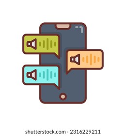 Voice message icon in vector. Illustration