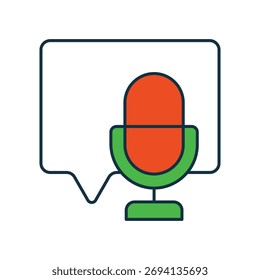 Icono de mensaje de voz con Vector de fondo blanco