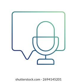 Icono de mensaje de voz con Vector de fondo blanco