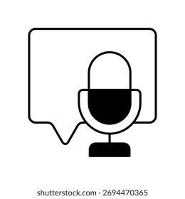 Voice Message icon with white background vector stock illustration