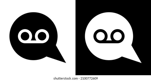 Voice Message. Icon in White and Black Version.