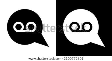 Voice Message. Icon in White and Black Version.