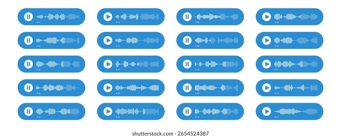 Elementos de interface de mensagem de voz para player de música, podcasts, mensagem de voz móvel, streaming