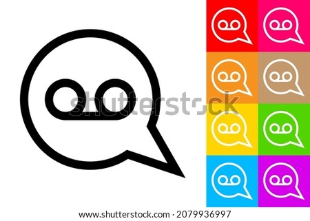 Voice Message. Line Icon With Different Color Background.