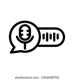 voice message line icon illustration vector graphic. Simple element illustration vector graphic, suitable for app, websites, and presentations isolated on white background