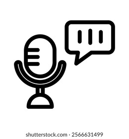 voice message line icon illustration vector graphic. Simple element illustration vector graphic, suitable for app, websites, and presentations isolated on white background