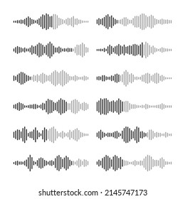 Voice Message, Mail. Social Media Chat Conversation. Messaging App, Music Player, Audio Or Video Editor Interface Element. Voice Assistant, Recorder. Sound Wave Pattern. Vector Illustration