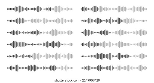 Voice Message, Mail. Social Media Chat Conversation. Messaging App, Music Player, Audio Or Video Editor Interface Element. Voice Assistant, Recorder. Sound Wave Pattern. Vector Illustration