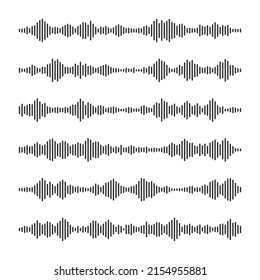 Voice Message, Mail. Social Media Chat Conversation. Messaging App, Music Player, Audio Or Video Editor Interface Element. Voice Assistant, Recorder. Sound Wave Pattern. Vector Illustration