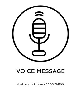 Voice message microphone button icon vector isolated on white background for your web and mobile app design, Voice message microphone button logo concept