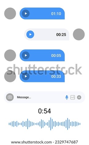 Voice message phone app screen voicemail call illustration. Audio wave voice note app screen background