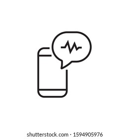 Voice Message, Simple Linear Lines, ICON on a White Background, Signboard. Vector Illustration, Editable Stroke ICON. Message ICON