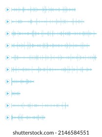 Voice Message In Social Media Chats. Sound Waveform Pattern For Music Player, Video And Chat. Vector Illustration.