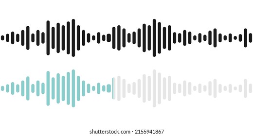 Voice message, sound or audio wave icon. Sound wave for social media and music app. Mobile chat concept in vector flat style. Vector illustration.