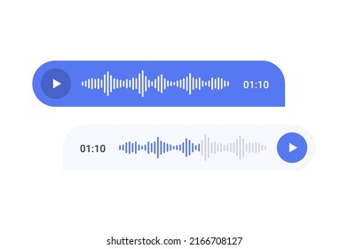Voice message sound vector bubble ui icon. Voice message record phone conversation digital screen ui