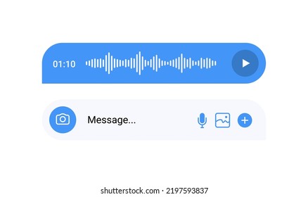 Voice Message Sound Vector Bubble Ui Icon. Voice Message Record Phone Conversation Digital Screen Ui