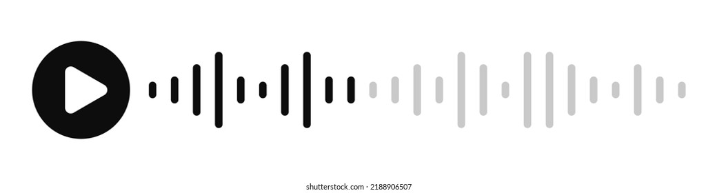 Mensaje de voz. Línea de ondas sonoras. ondas de audio. Grabar reproductor de música. Podcast. Icono de ecualizador. Reproducción de voz. Ilustración del vector