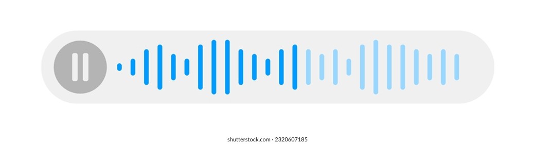 Sprachbotschaft Sprachsignal-Schallwelle einzeln auf weißem Hintergrund. Audio-Chat-Element. Nachrichtenblase für soziale Medien. Kann für viele Zwecke verwendet werden. Vektorgrafik.