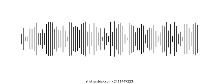 Voice message template. Audio chat speech sound wave icon. Equalizer symbol. Element for mobile messenger, podcast online radio interface, music player or app. Waveform pattern. Vector illustration.