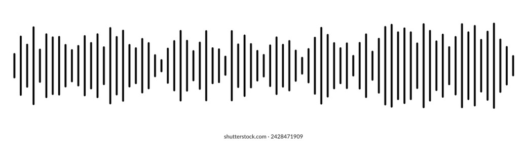 Voice message template. Audio chat speech sound wave icon. Equalizer symbol. Element for mobile messenger, podcast online radio interface, music player or app. Waveform pattern. Vector illustration.