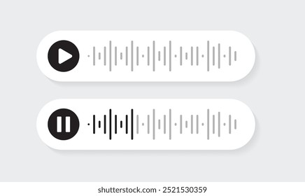 Voice Message UI Design with Play and Stop Preview or recording and sending a button preview