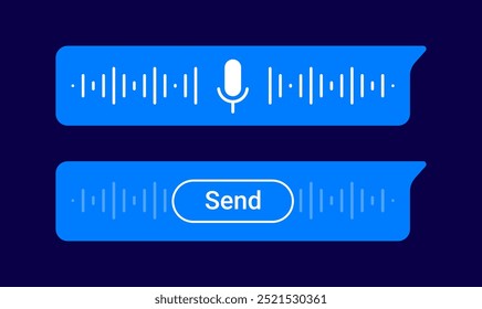 Voice Message UI Design with Play and Stop Preview or recording and sending a button preview