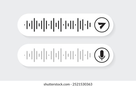 Voice Message UI Design with Play and Stop Preview or recording and sending a button preview