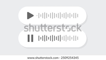 Voice Message UI Design with Play and Stop icon preview Audio message UI design, voice message chat UI design