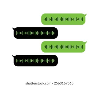 Voice message vector icon download.chat bubble icon with sound wave. Record audio message.