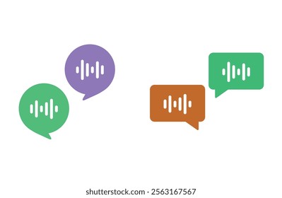 Voice message vector icon download.chat bubble icon with sound wave. Record audio message.