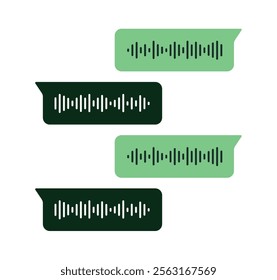 Voice message vector icon download.chat bubble icon with sound wave. Record audio message.