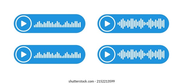 Voice message vector icon set.  Sound wave for social media and music app