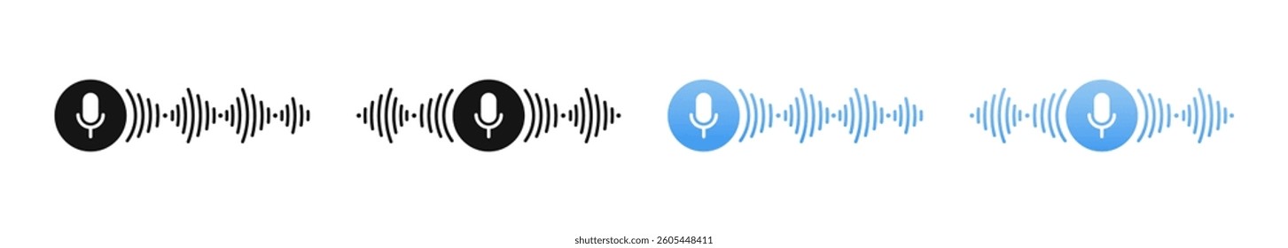 Voice message vector illustration. Sound wave or voice message. Waveform audio equalizer line. Voice message sound waves illustration