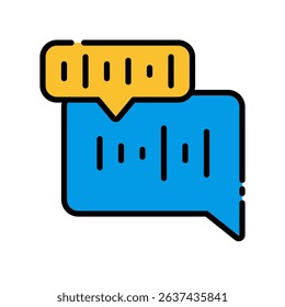 Voice Message Vector for Remote Team Chat. Audio recording icon, mobile communication tool, modern workstyle illustration.