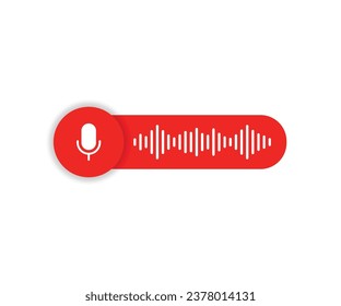 Voice messages bubble icon with sound wave and microphone. Chat soundwave vector illustration