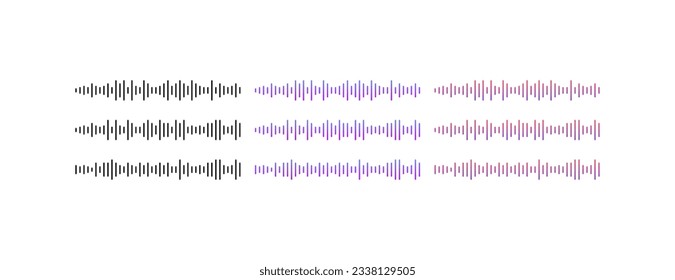 Un mensaje de voz. Diferentes estilos, color, comunicación de mensajería, mensaje de voz, comunicación por mensajes de voz. Ilustración del vector