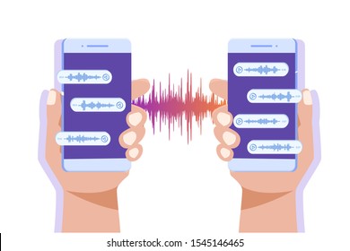 Voice Messages , event notification. Vector illustration flat style.
