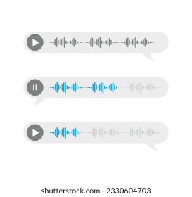 Icono de Mensajes de voz, notificación de eventos. Estilo moderno y plano aislado en un fondo blanco 