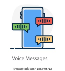 Voice messages, voice notes in editable style