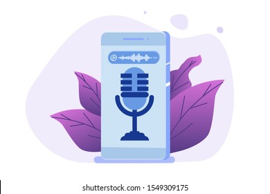 Voice messages, Voice recognition concept. Can use for web banner, landing page template, infographics.
