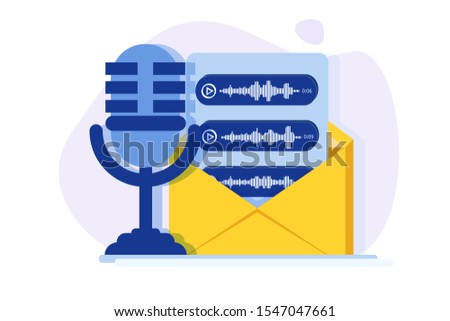Voice messages, Voice recognition concept. Can use for web banner, landing page template, infographics.